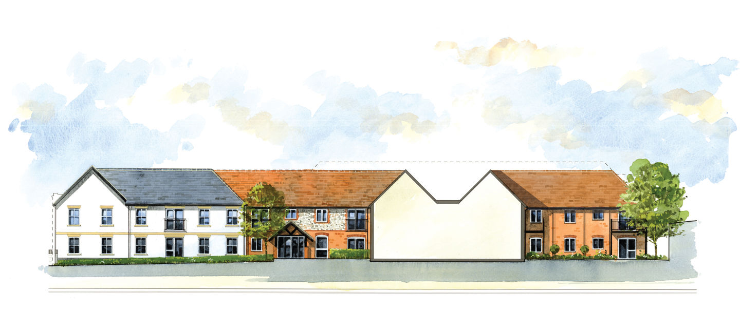 McCarthy Stone Angmering Courtyard Elevation a